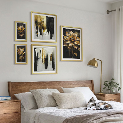 Set di 5 quadri Motivi floreali, eleganza, modernità