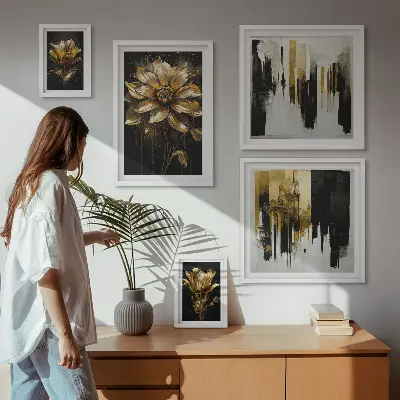 Set di 5 quadri con motivi floreali in stile moderno ed elegante