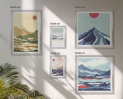 Set di 5 quadri paesaggi montani natura