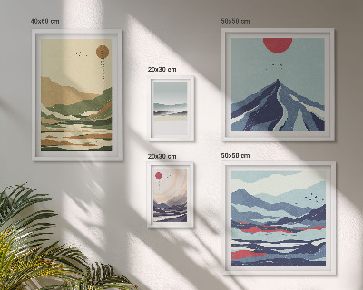 Set di 5 quadri paesaggi montani natura