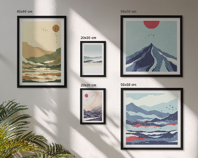 Set di 5 quadri paesaggi montani natura