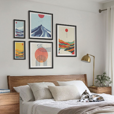 Set di quadri incorniciati Paesaggi montani astratti