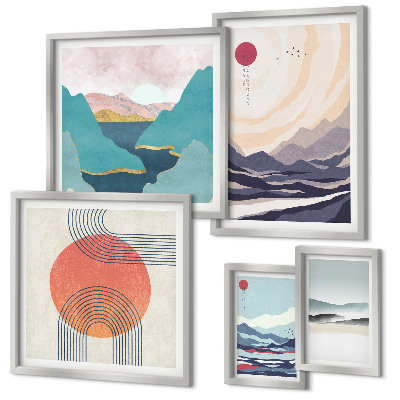 Set di quadri incorniciati Paesaggi montani astratti