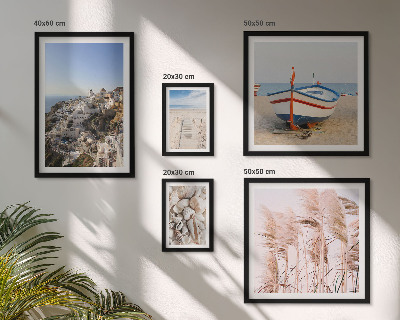 Polittico con cornice Paesaggi, spiagge, edifici bianchi