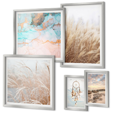 Set di 5 quadri Paesaggi etnici bohémien naturali
