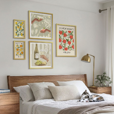 Polittico con cornice Fiera vintage di frutta e fiori