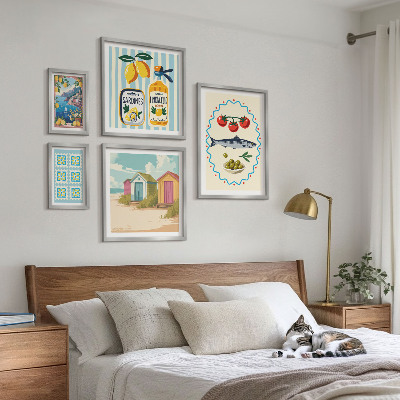 Set di 5 quadri Sapori della cucina mediterranea