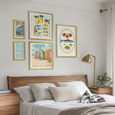 Set di 5 quadri Sapori della cucina mediterranea