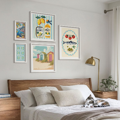 Set di 5 quadri Sapori della cucina mediterranea