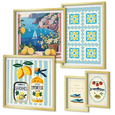 Set di quadri incorniciati con design in stile cucina italiana