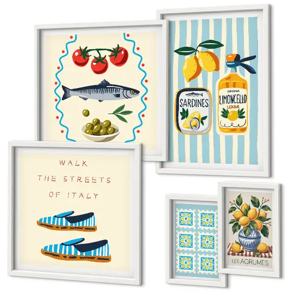 Quadro cucina italiana agli agrumi con cornice