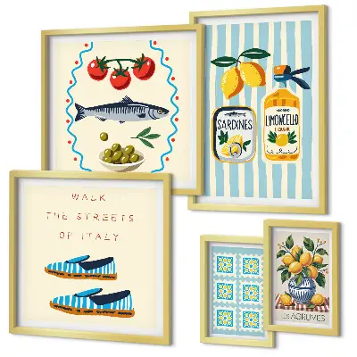Quadro cucina italiana agli agrumi con cornice