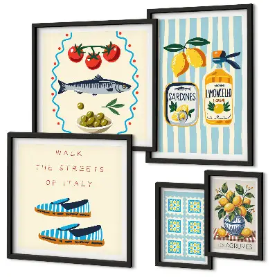 Quadro cucina italiana agli agrumi con cornice