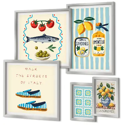 Quadro cucina italiana agli agrumi con cornice