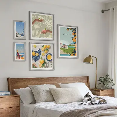 Set di 5 quadri con stampa a tema vacanze italiane Amalfi e Capri