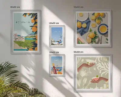 Set di 5 quadri con stampa a tema vacanze italiane Amalfi e Capri