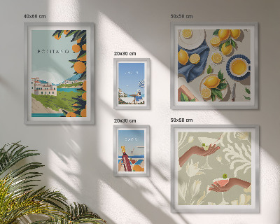 Set di 5 quadri Vacanze italiane Amalfi Capri