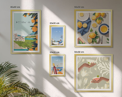 Set di 5 quadri Vacanze italiane Amalfi Capri