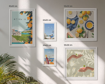 Set di 5 quadri Vacanze italiane Amalfi Capri