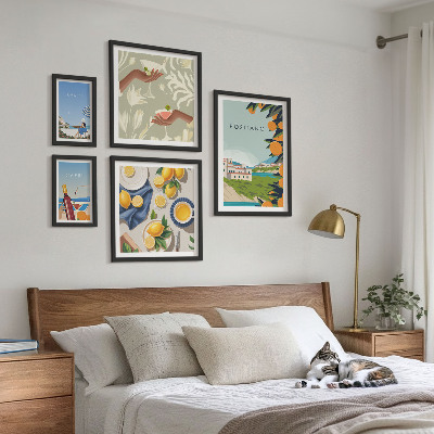 Set di 5 quadri Vacanze italiane Amalfi Capri