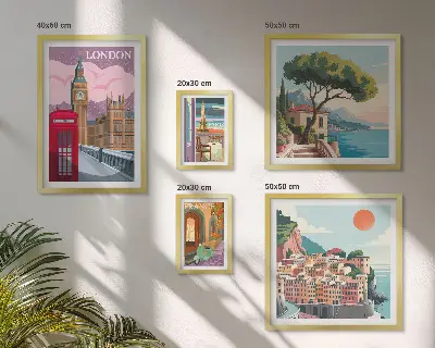 Città europee della cultura polittico con cornice