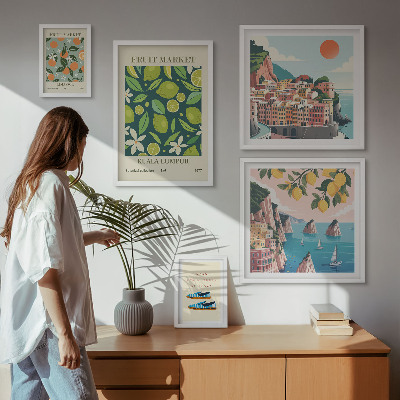 Set di 5 quadri Vacanza ai frutti tropicali