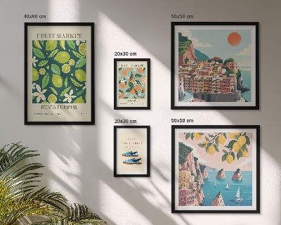 Set di 5 quadri Vacanza ai frutti tropicali
