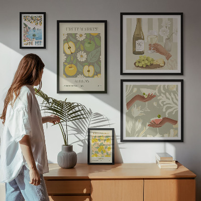 Set di quadri incorniciati Illustrazioni suggestive degli anni '70