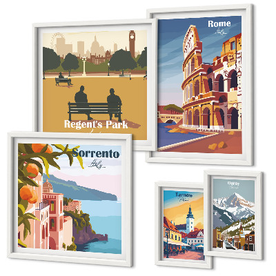 Set di quadri incorniciati Paesaggi delle città europee