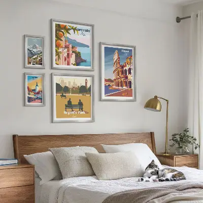 Set di quadri incorniciati con paesaggi delle città europee