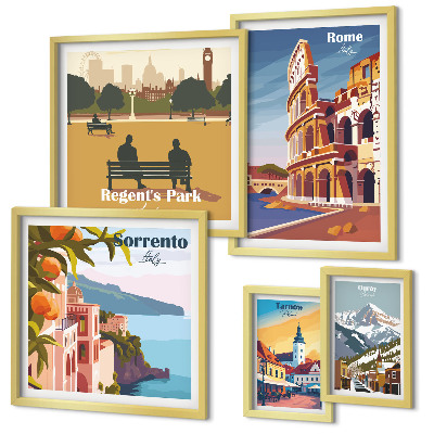 Set di quadri incorniciati Paesaggi delle città europee