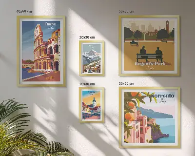 Set di quadri incorniciati con paesaggi delle città europee