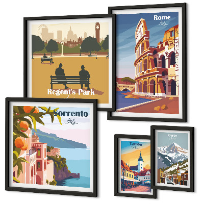 Set di quadri incorniciati Paesaggi delle città europee