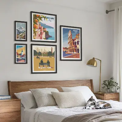 Set di quadri incorniciati con paesaggi delle città europee