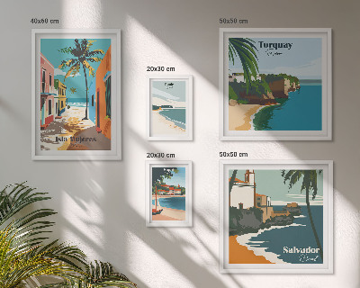 Set di 5 quadri spiagge marine colorate