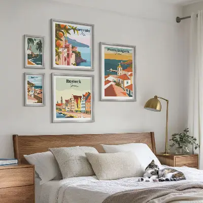 Set di quadri incorniciati motivo paesaggi urbani europei