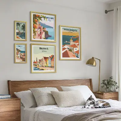 Set di quadri incorniciati motivo paesaggi urbani europei