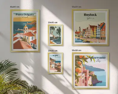 Set di quadri incorniciati motivo paesaggi urbani europei