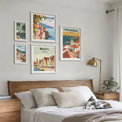 Set di quadri incorniciati motivo paesaggi urbani europei