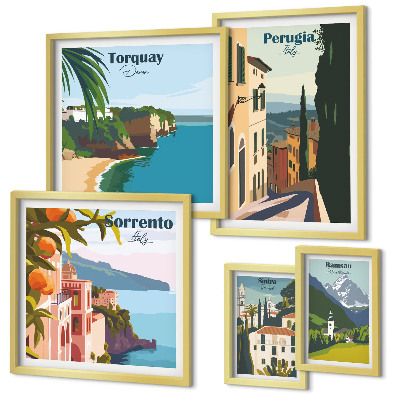 Polittico con cornice Pittoresche cittadine italiane