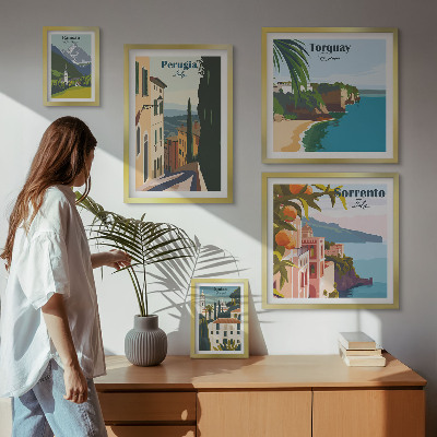 Polittico con cornice Pittoresche cittadine italiane
