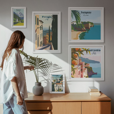 Polittico con cornice Pittoresche cittadine italiane