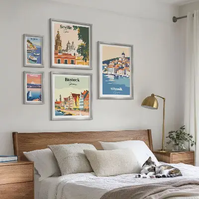 Paesaggi delle città costiere set di 5 quadri