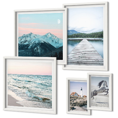 Set di quadri incorniciati decorazioni di paesaggi naturali