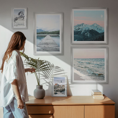Set di quadri incorniciati decorazioni di paesaggi naturali