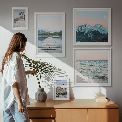 Set di quadri incorniciati decorazioni di paesaggi naturali