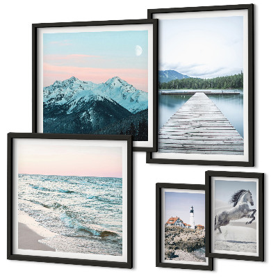 Set di quadri incorniciati decorazioni di paesaggi naturali