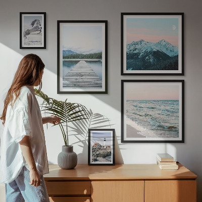 Set di quadri incorniciati decorazioni di paesaggi naturali