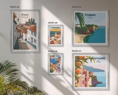 Set di 5 quadri Pittoresche città d'Europa