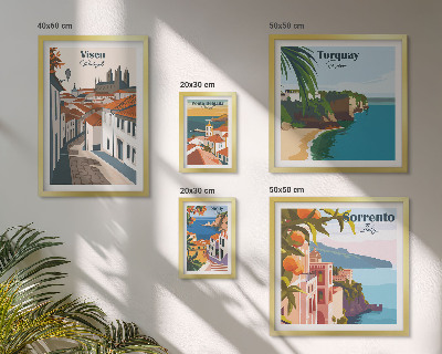 Set di 5 quadri Pittoresche città d'Europa
